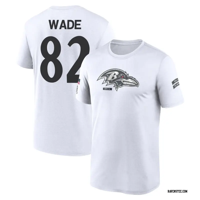 Men's Baltimore Ravens ＃82 Dayton Wade White 2024 Salute to Service Performance T-Shirt