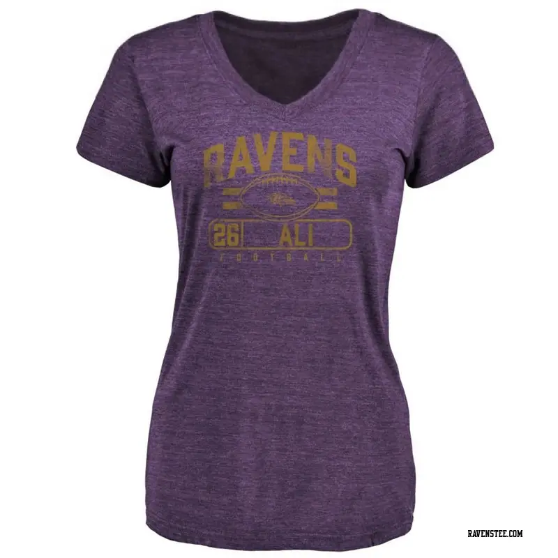 Women's Baltimore Ravens ＃26 Rasheen Ali Purple Flanker T-Shirt