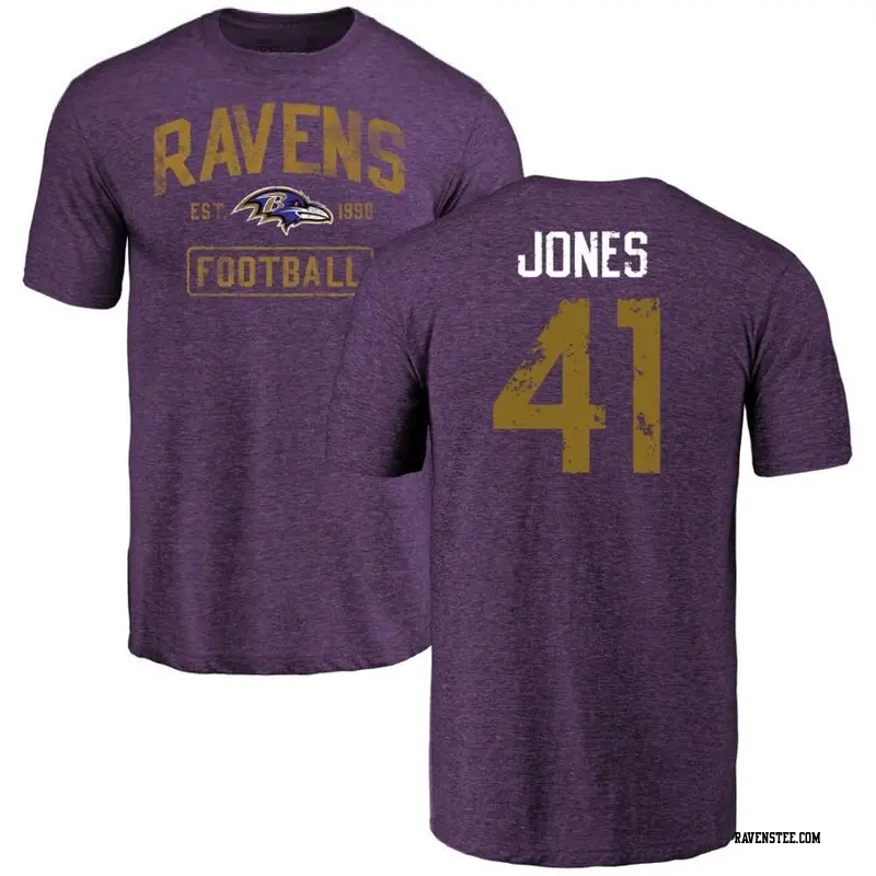 Youth Baltimore Ravens ＃41 Dre'Mont Jones Purple Distressed Name & Number T-Shirt